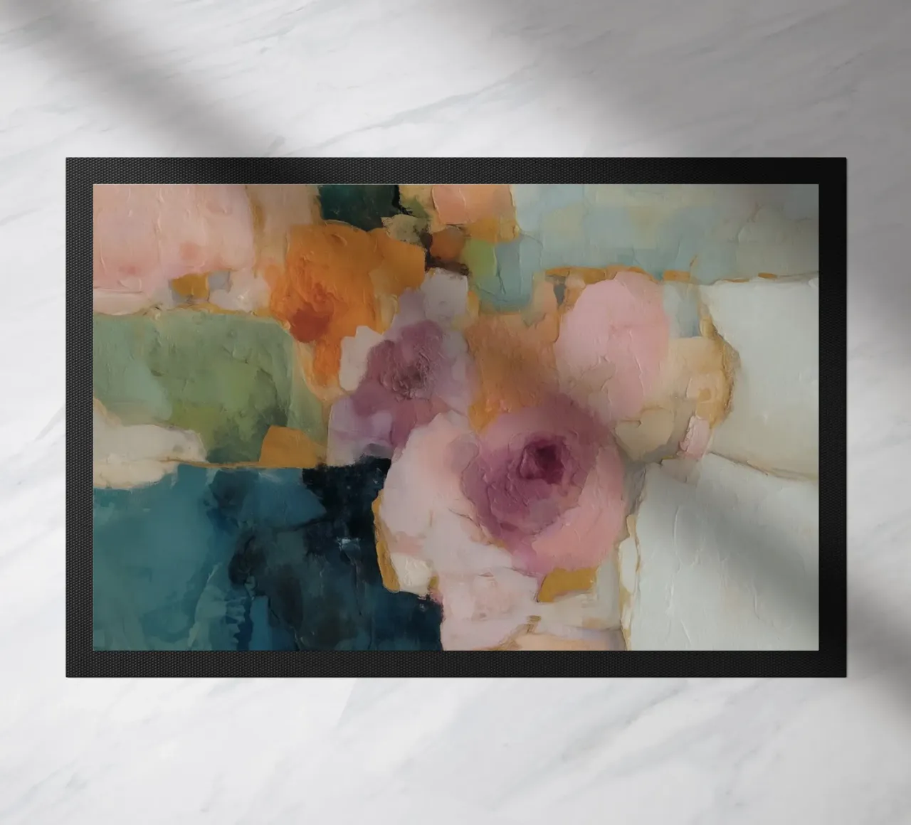 Trendy abstract fields doormat by Carina Pop & Pastell