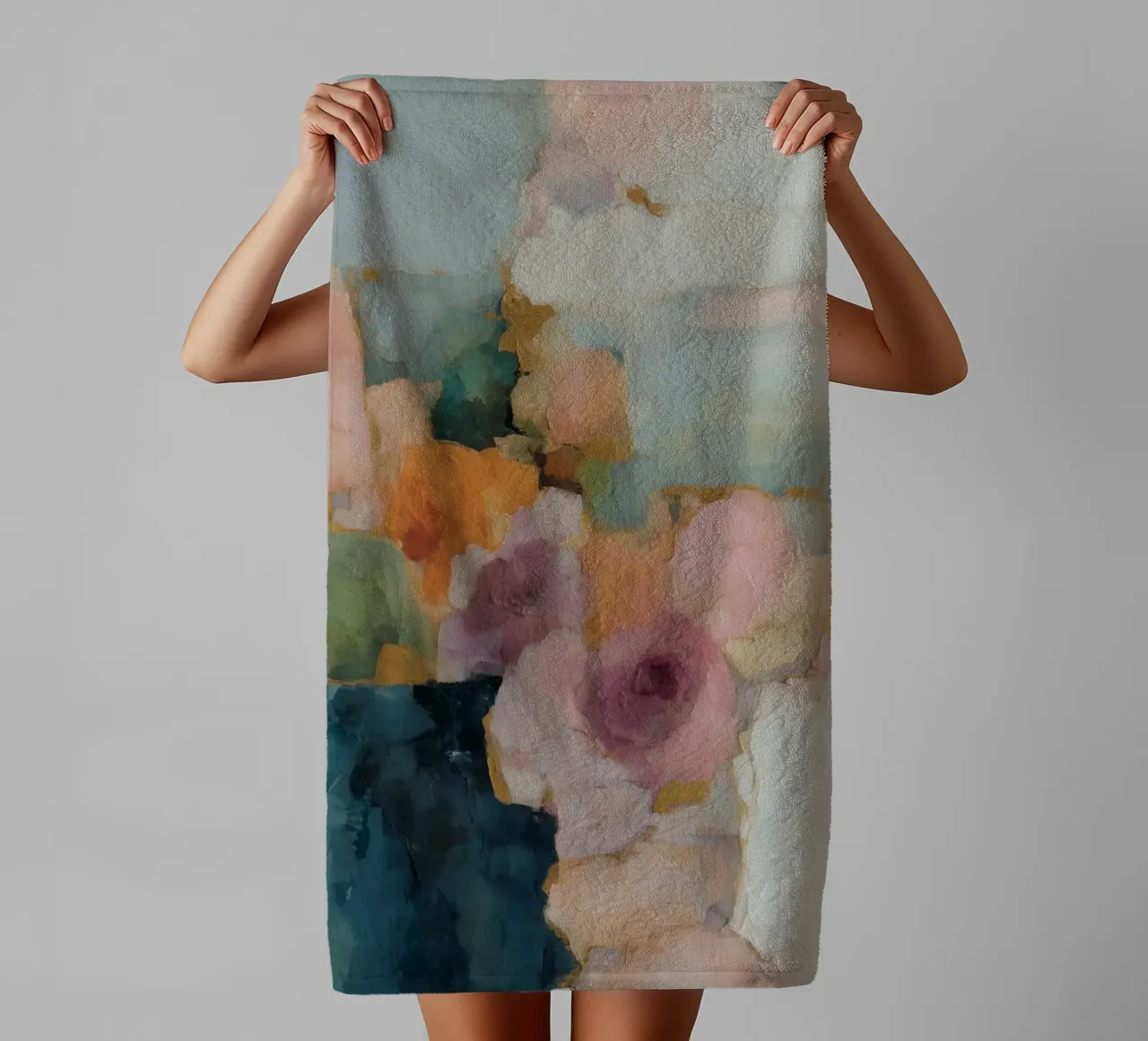 Trendy abstract fields towel by Carina Pop & Pastell