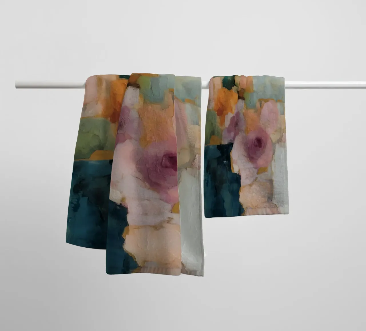Trendy abstract fields towel by Carina Pop & Pastell