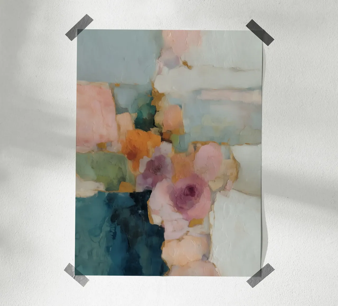 Trendy abstracte velden poster van Carina Pop & Pastell