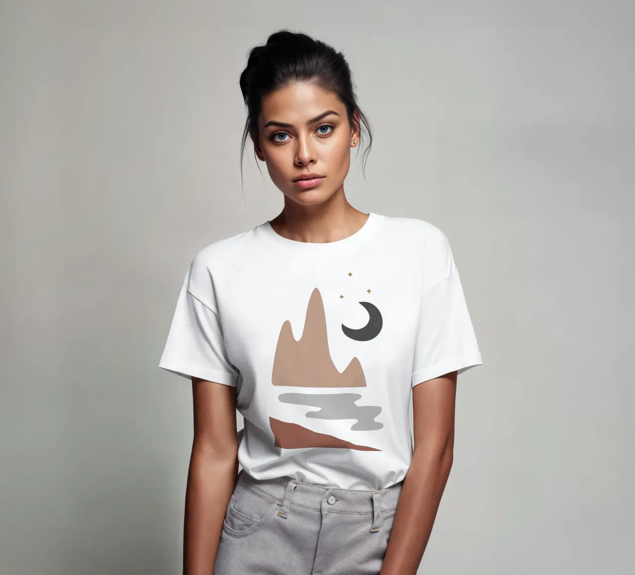Paesaggio e Luna t-shirt da Orara Studio