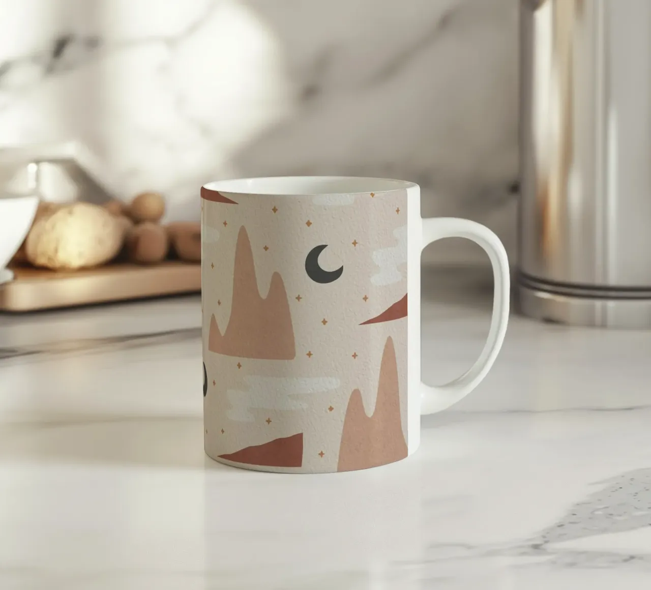 Paesaggio e Luna tazza in ceramica da Orara Studio
