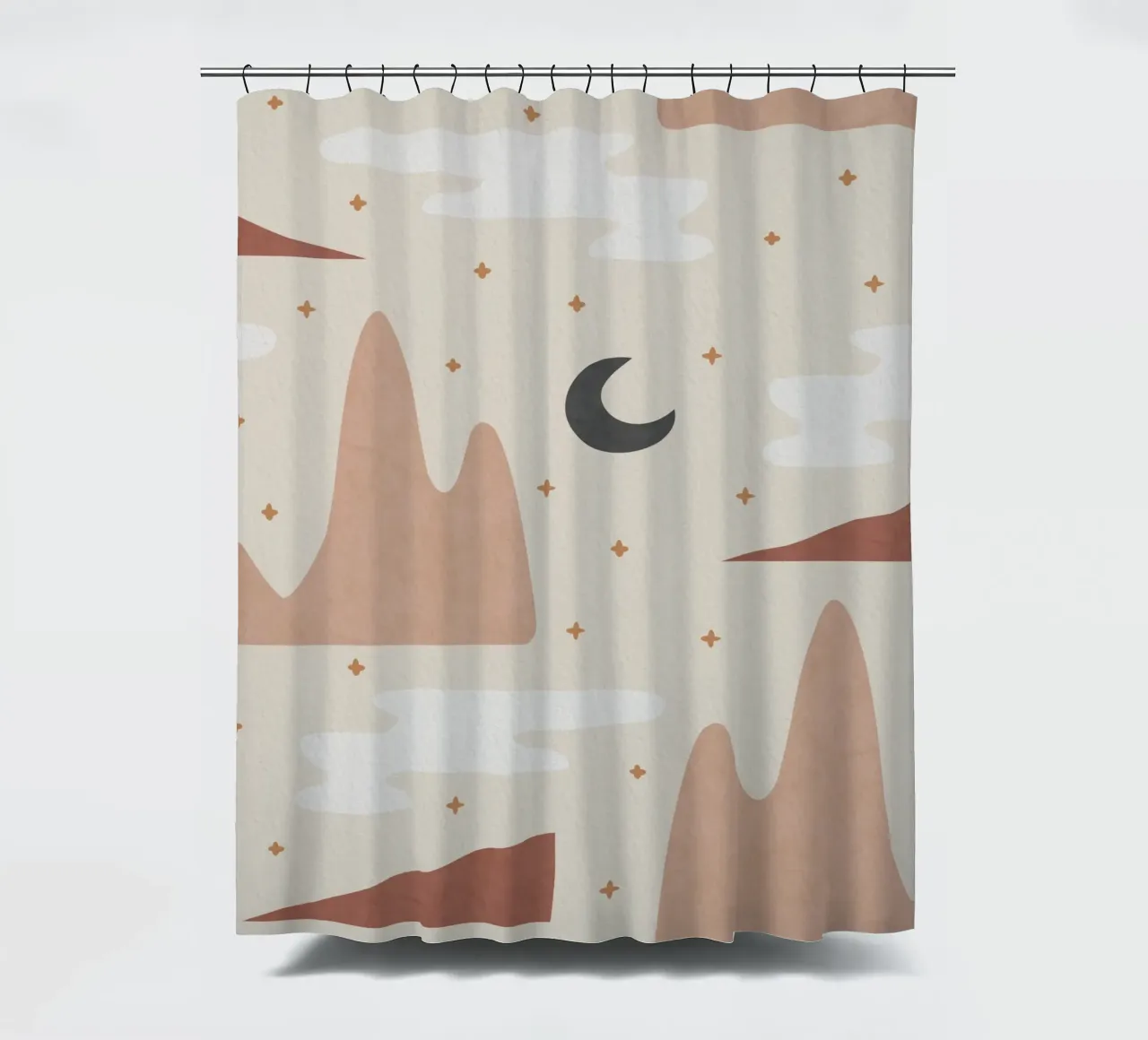 Paesaggio e Luna tenda da doccia da Orara Studio