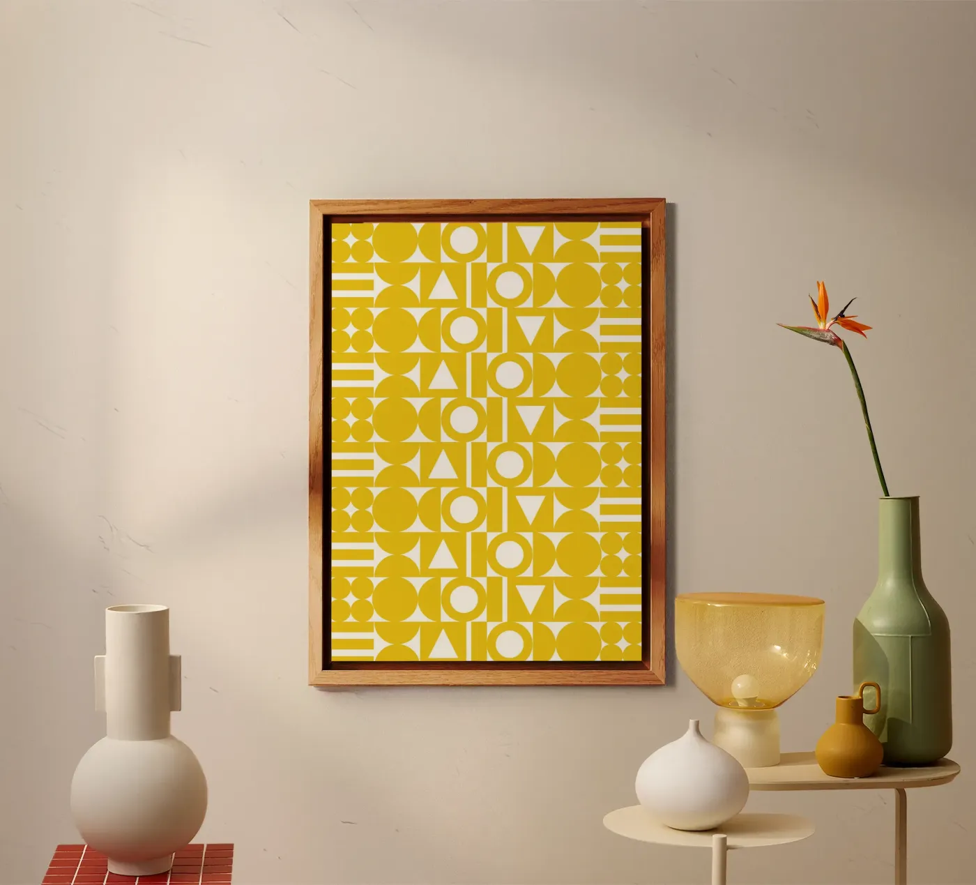 Geometric Yellow Shape alluminio dibond da Studio Fun Boy