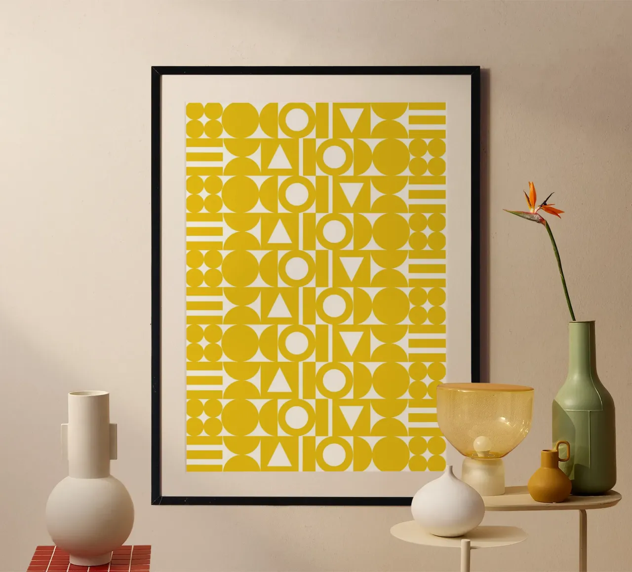 Forma geometrica gialla poster da Studio Fun Boy