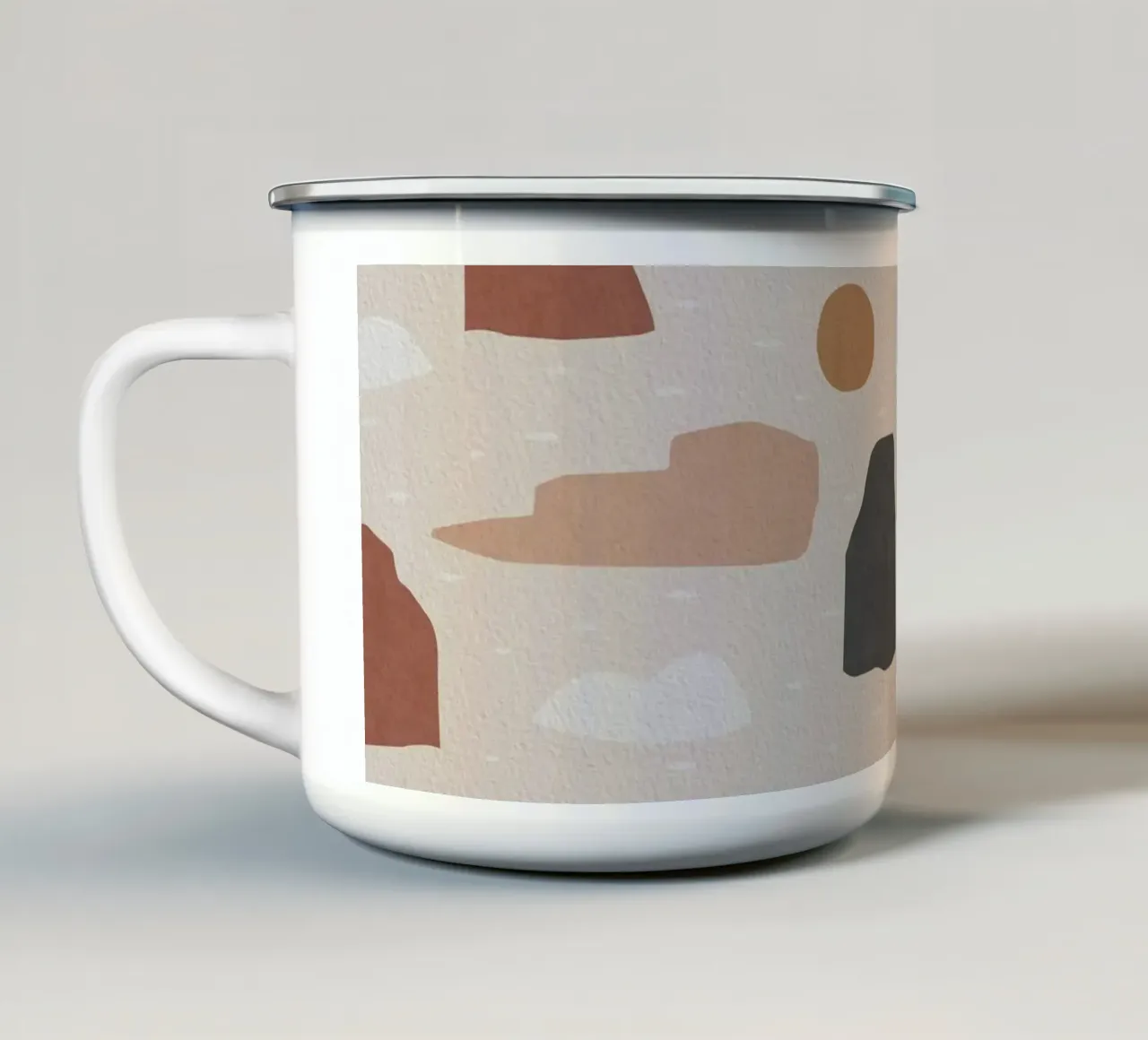 Paesaggio e sole tazza in smalto da Orara Studio