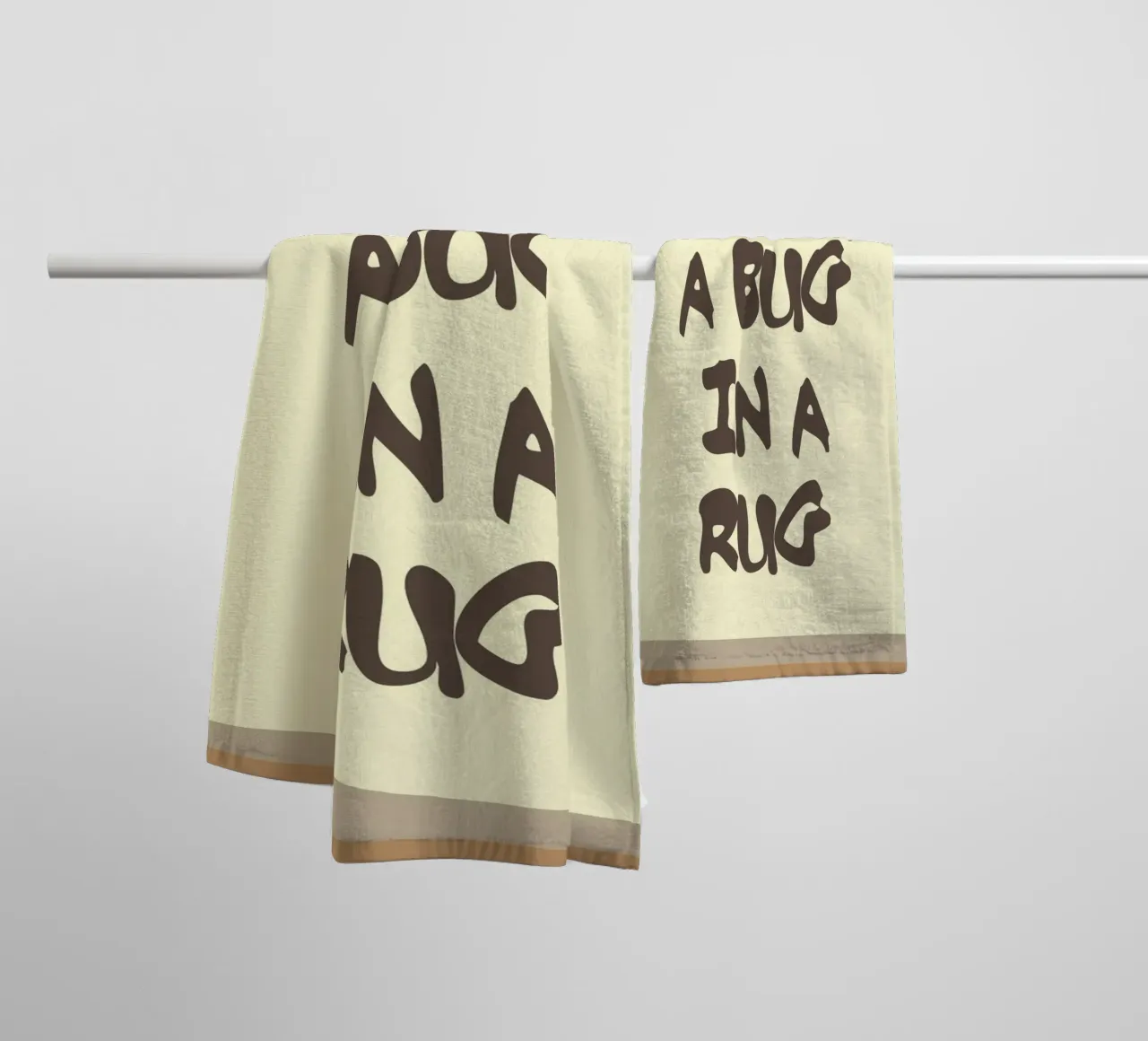 snug as a bug in a rug towel by Ramanda