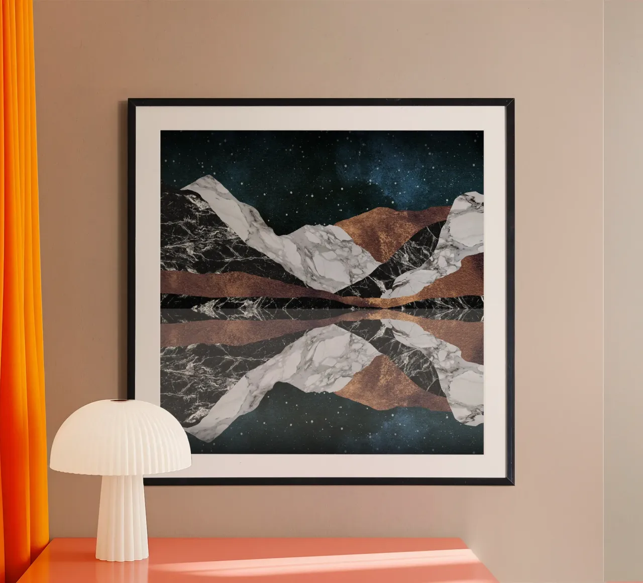 Paesaggio Montagne poster con telaio in plastica da Orara Studio