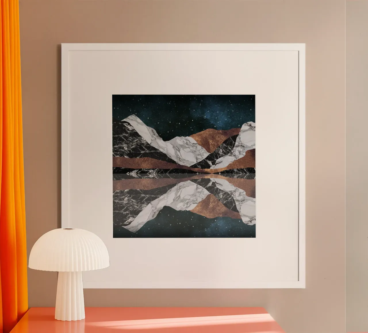 Paesaggio Montagne poster con telaio in plastica da Orara Studio