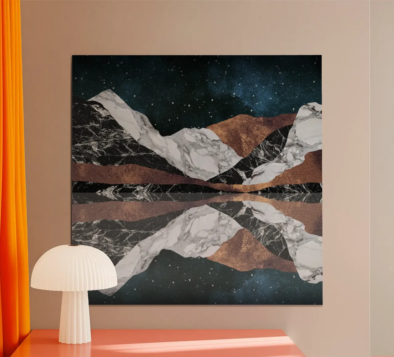 Paesaggio Montagne poster con telaio in plastica da Orara Studio