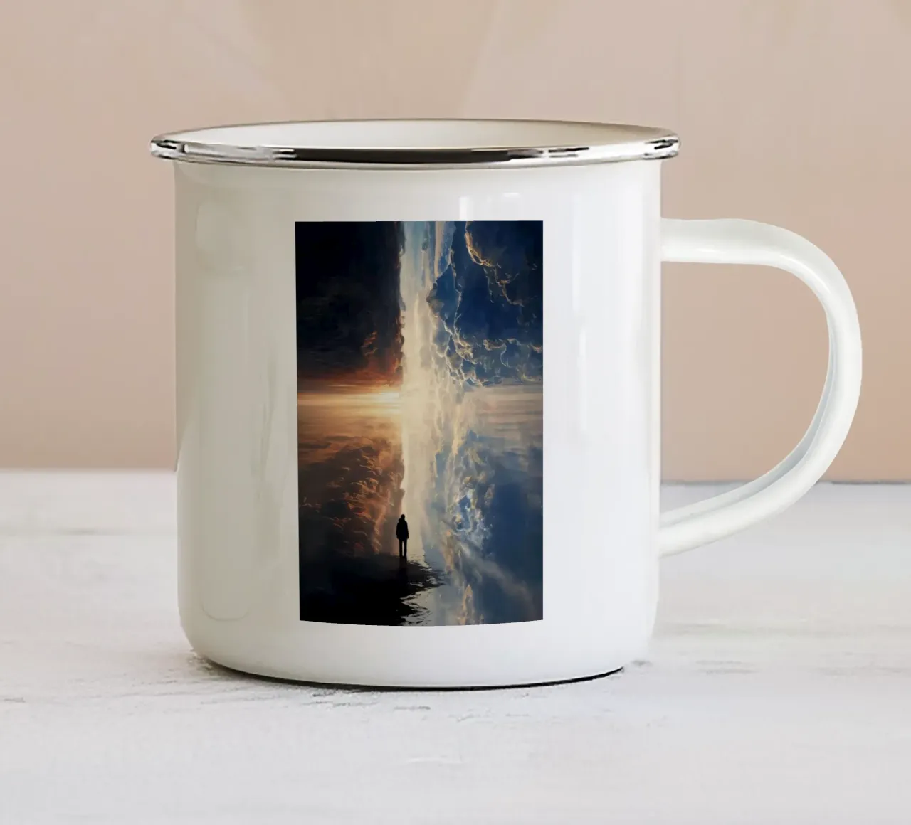 man in the reflect emaille mok van scoten