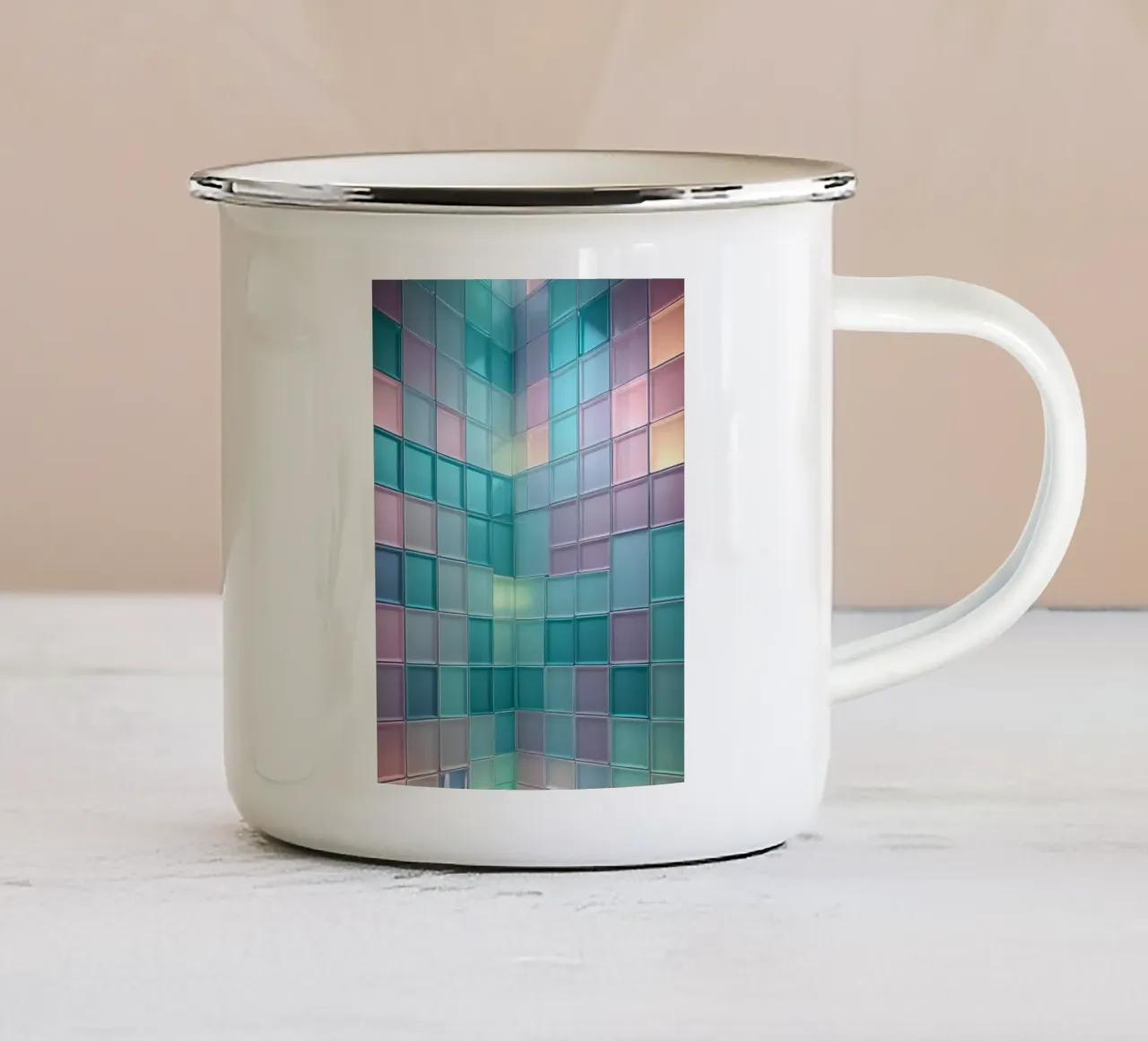 square in corner tazza in smalto da scoten