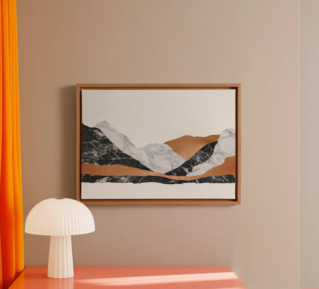Paesaggio di marmo I tela con Cornice a cassetta da Orara Studio