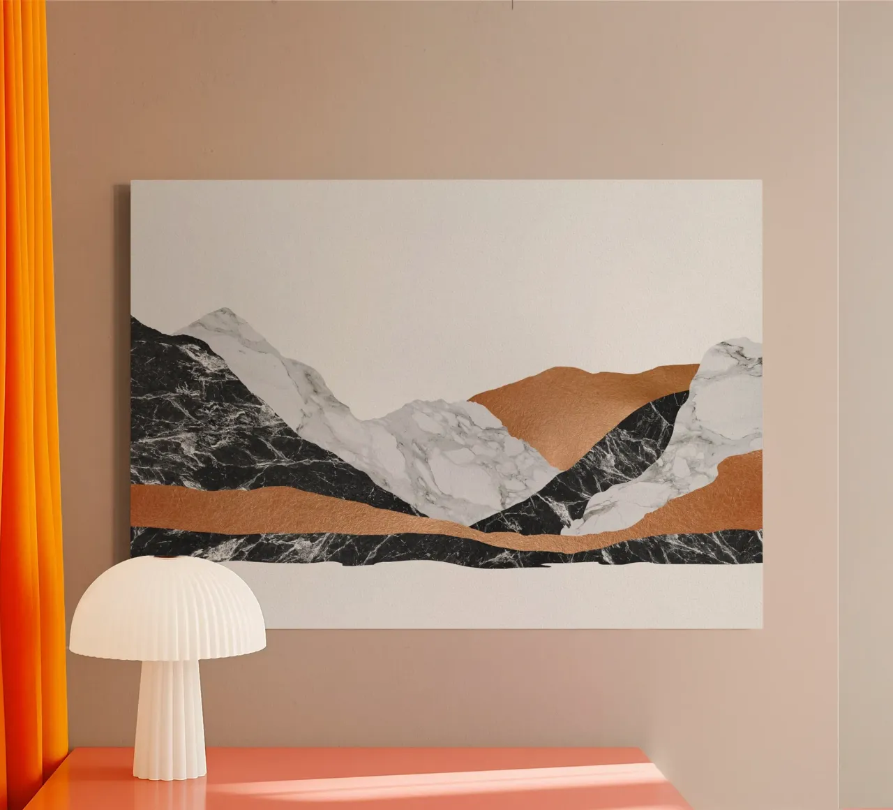 Paesaggio di marmo I tela con Cornice a cassetta da Orara Studio