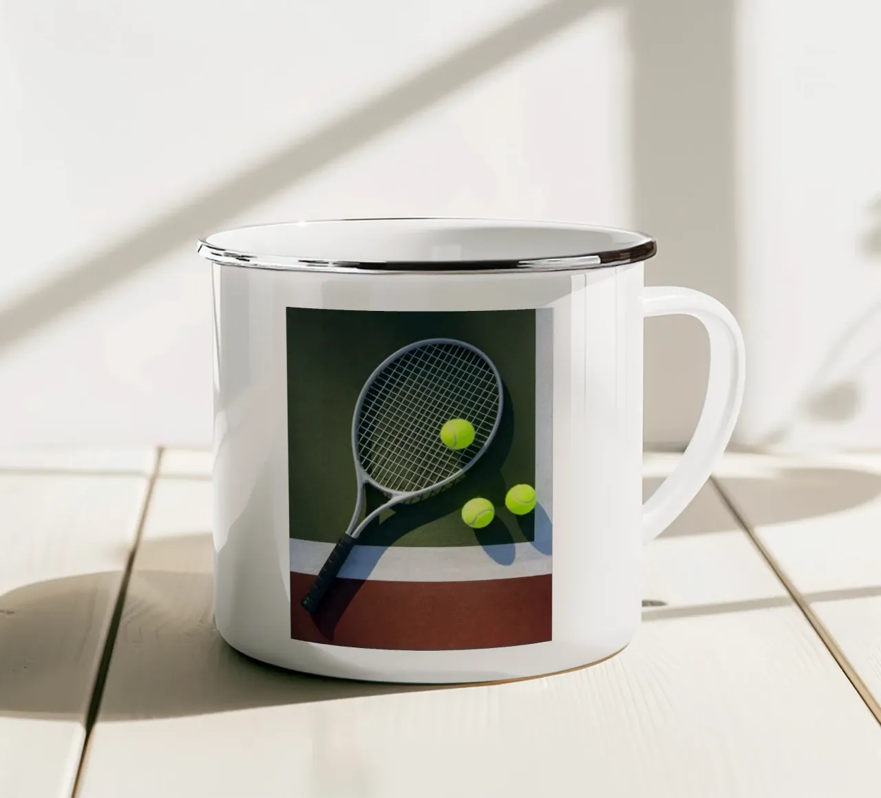 tenis and the paddle tazza in smalto da scoten