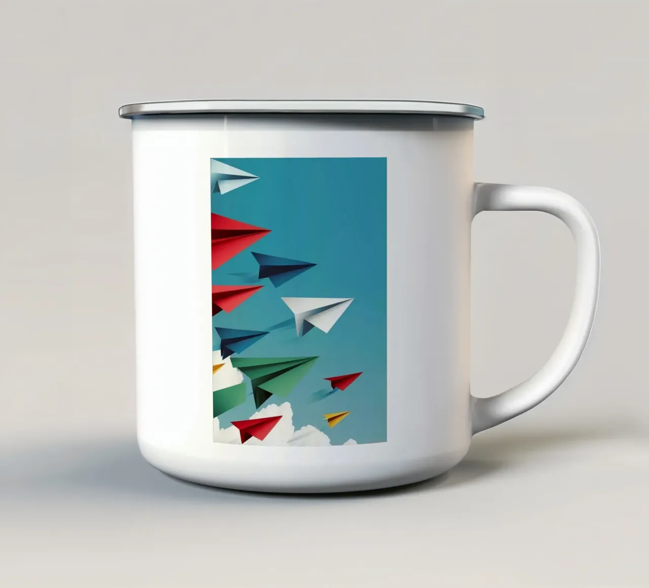 hundred paper plane tazza in smalto da scoten