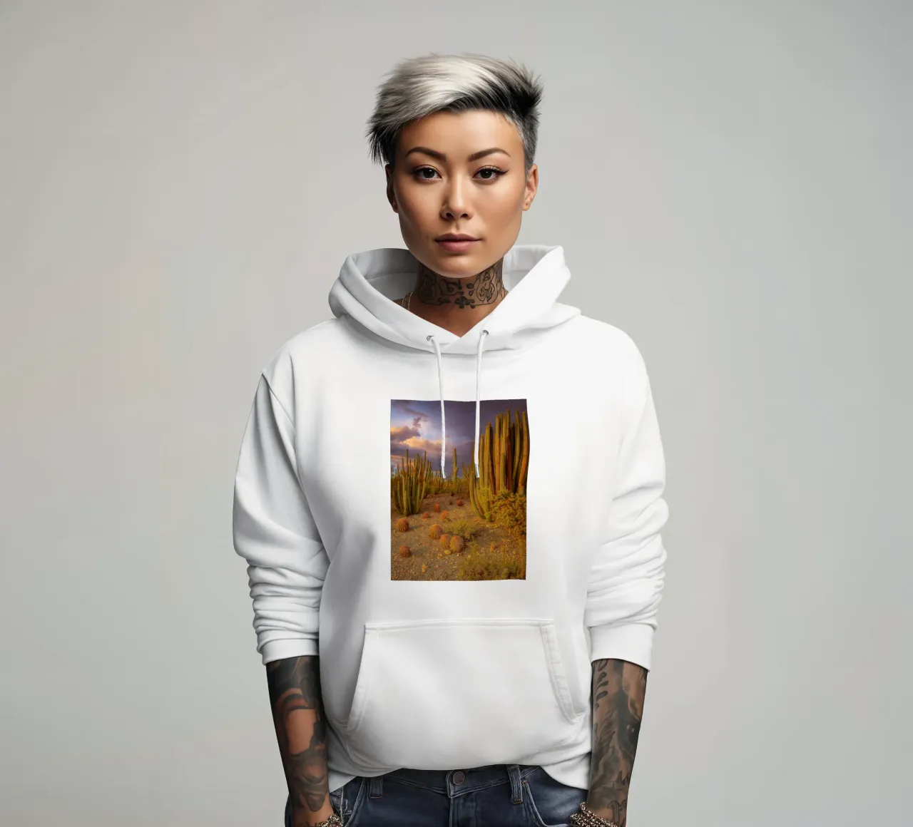 albero di cactus felpa con cappuccio da Maraza