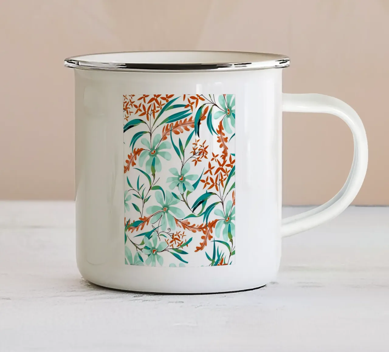 Fiori di menta e ruggine tazza in smalto da 83oranges