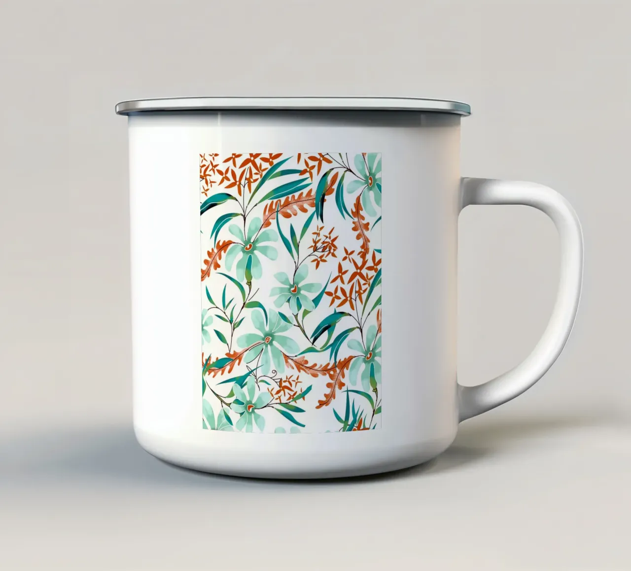 Fiori di menta e ruggine tazza in smalto da 83oranges