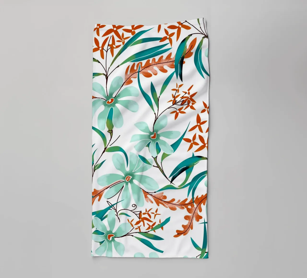 Minty Rust Florals towel by 83oranges