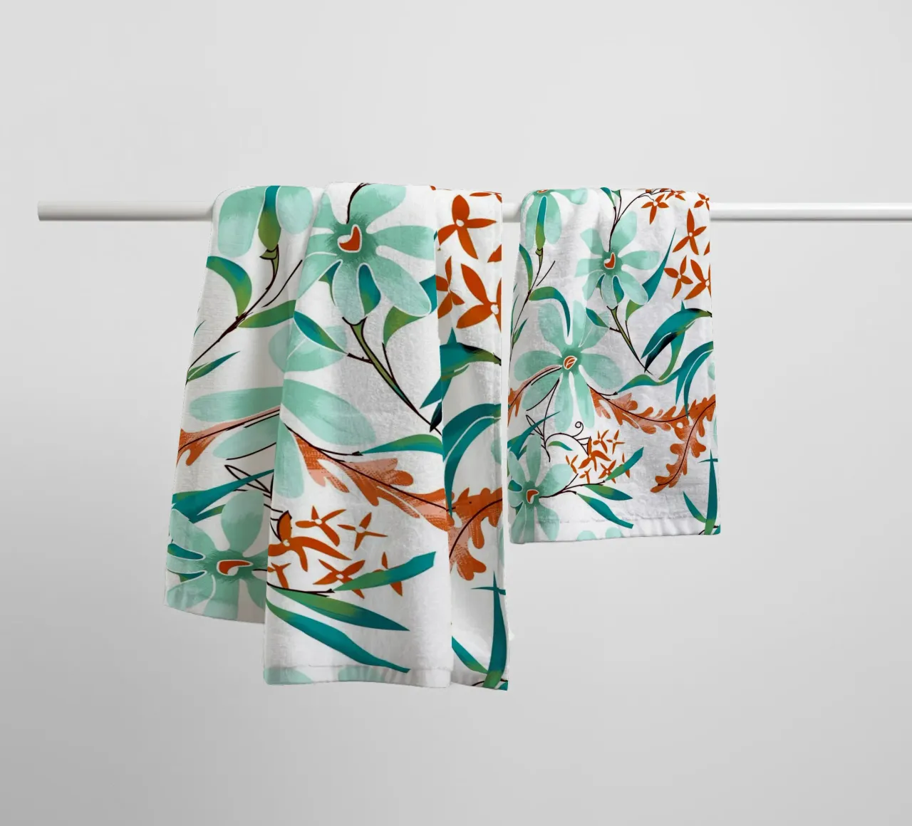 Minty Rust Florals towel by 83oranges