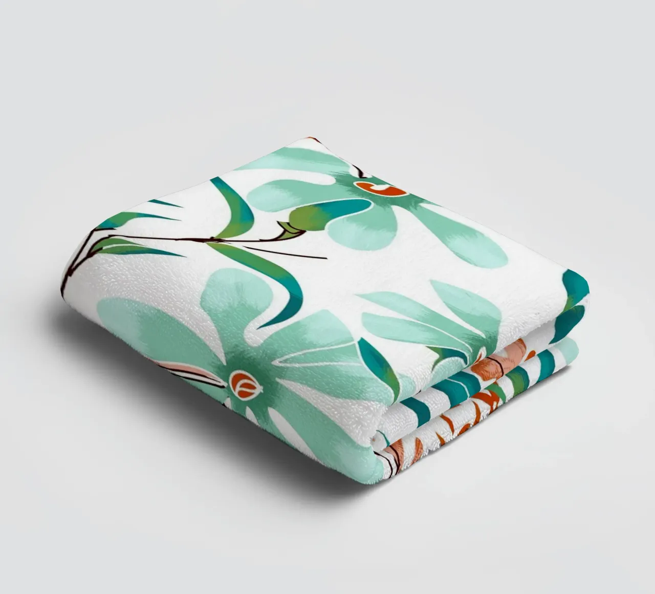 Minty Rust Florals towel by 83oranges