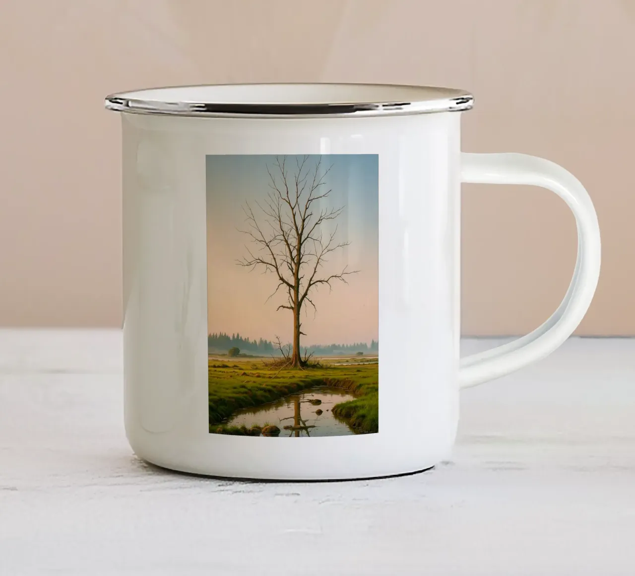 albero secco tazza in smalto da Maraza