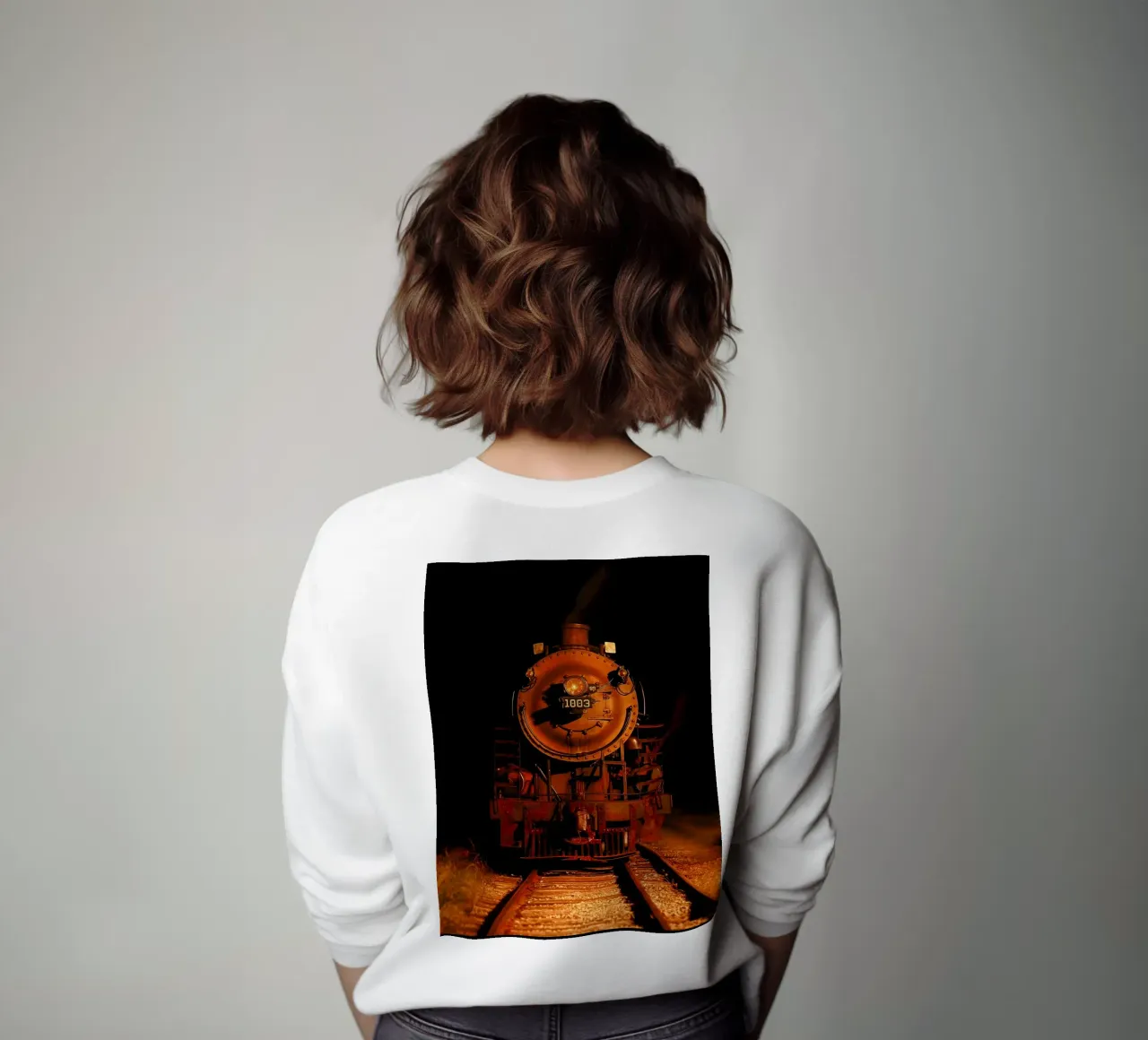 old train locomotive sweatshirt by Maraza