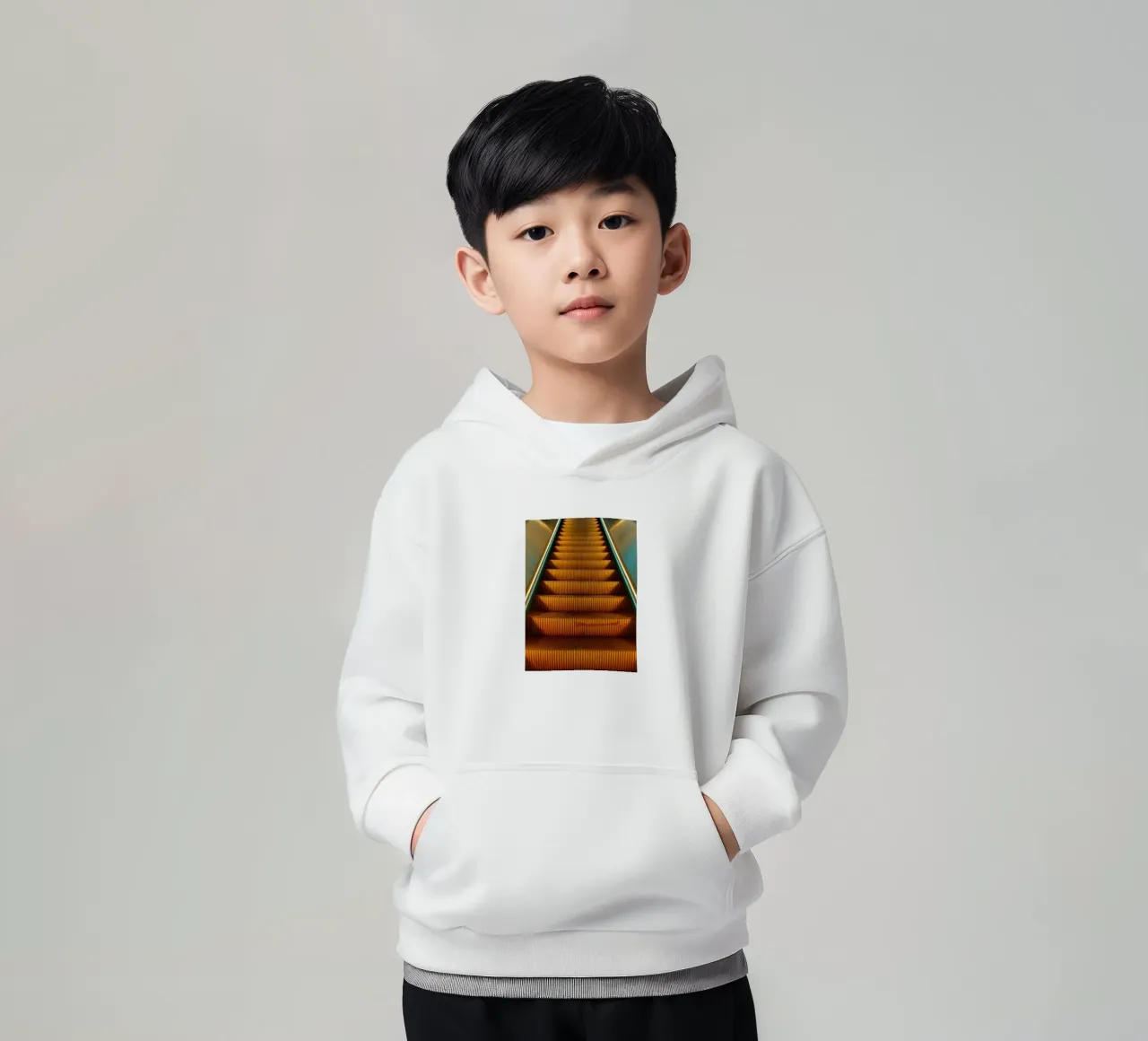 vecchia scala mobile felpa bambino con cappuccio da Maraza