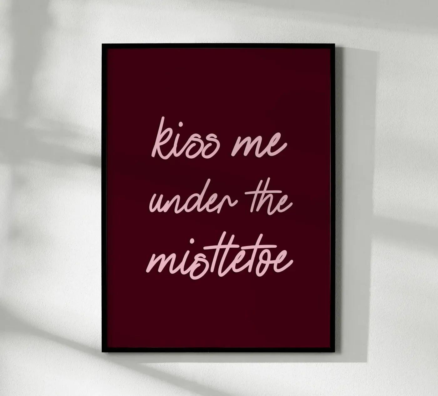 Kiss Me Under The Mistletoe Poster von Xmas Collection by Palmartprints