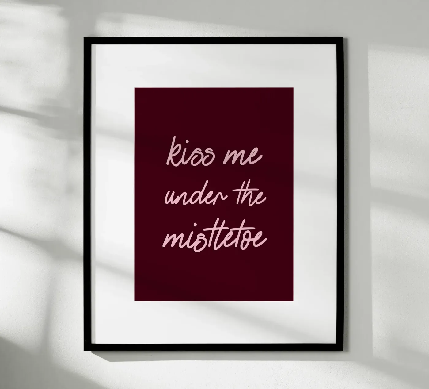 Kiss Me Under The Mistletoe Poster von Xmas Collection by Palmartprints
