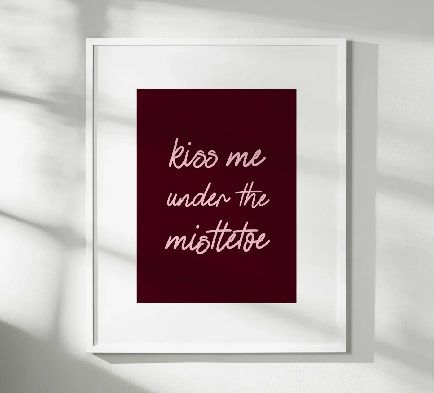 Kiss Me Under The Mistletoe Poster von Xmas Collection by Palmartprints