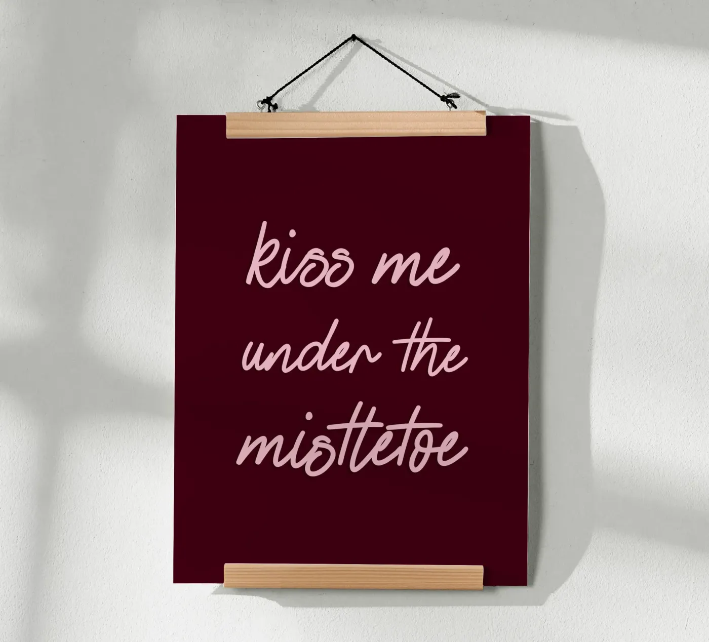 Kiss Me Under The Mistletoe Poster von Xmas Collection by Palmartprints