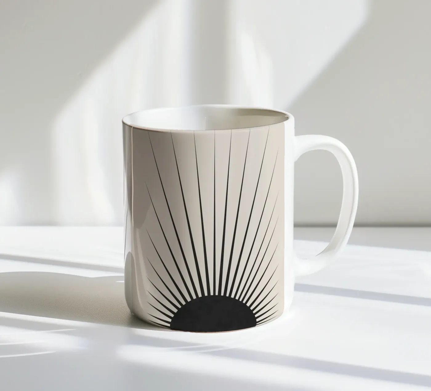 Minimal Sun ceramic mug by Orara Studio