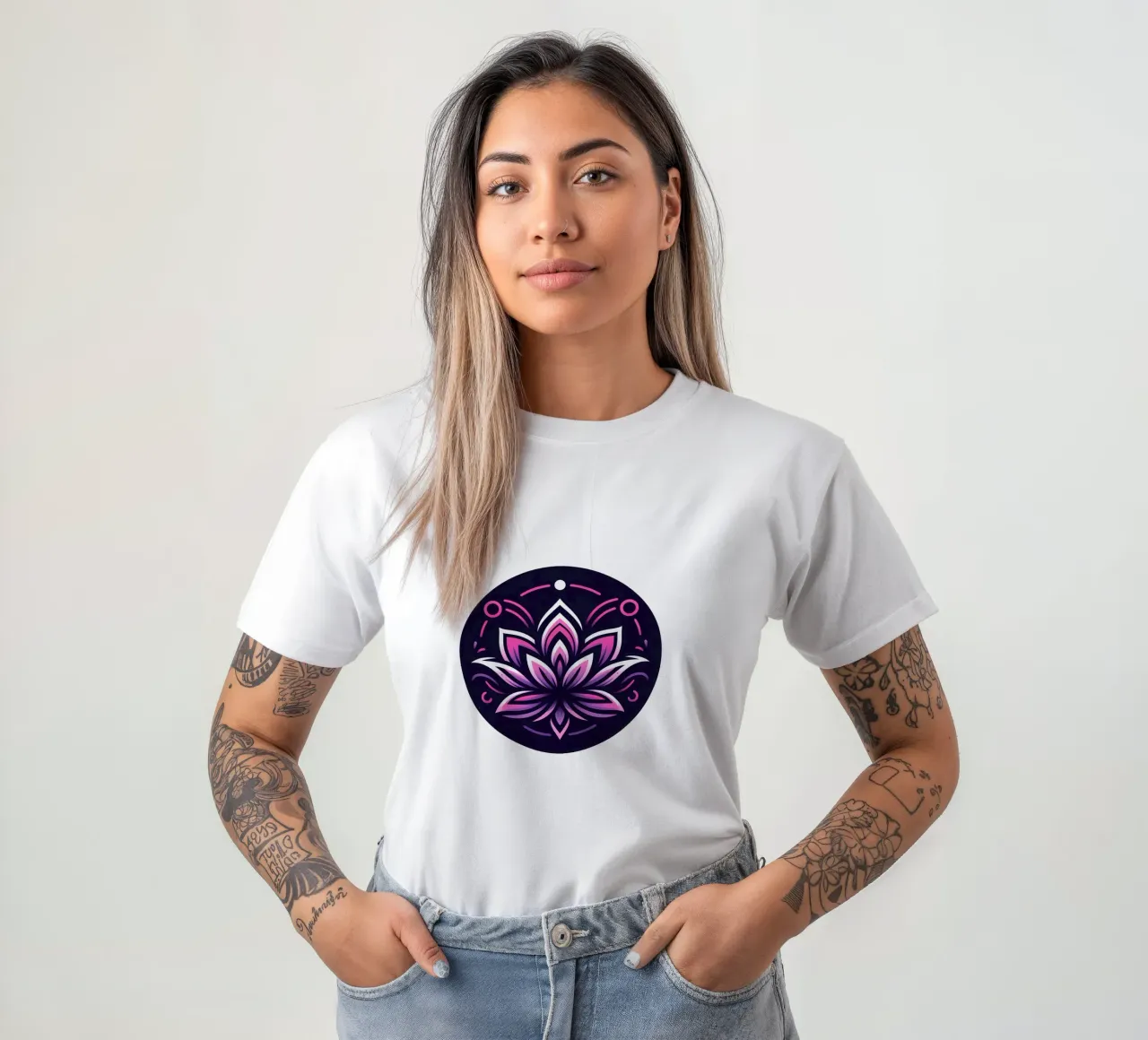 Ciondolo con fiore di loto rosa e viola - Joe Noctis Design t-shirt da Joe Noctis