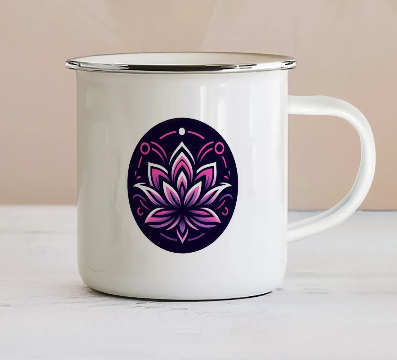 Ciondolo con fiore di loto rosa e viola - Joe Noctis Design tazza in smalto da Joe Noctis