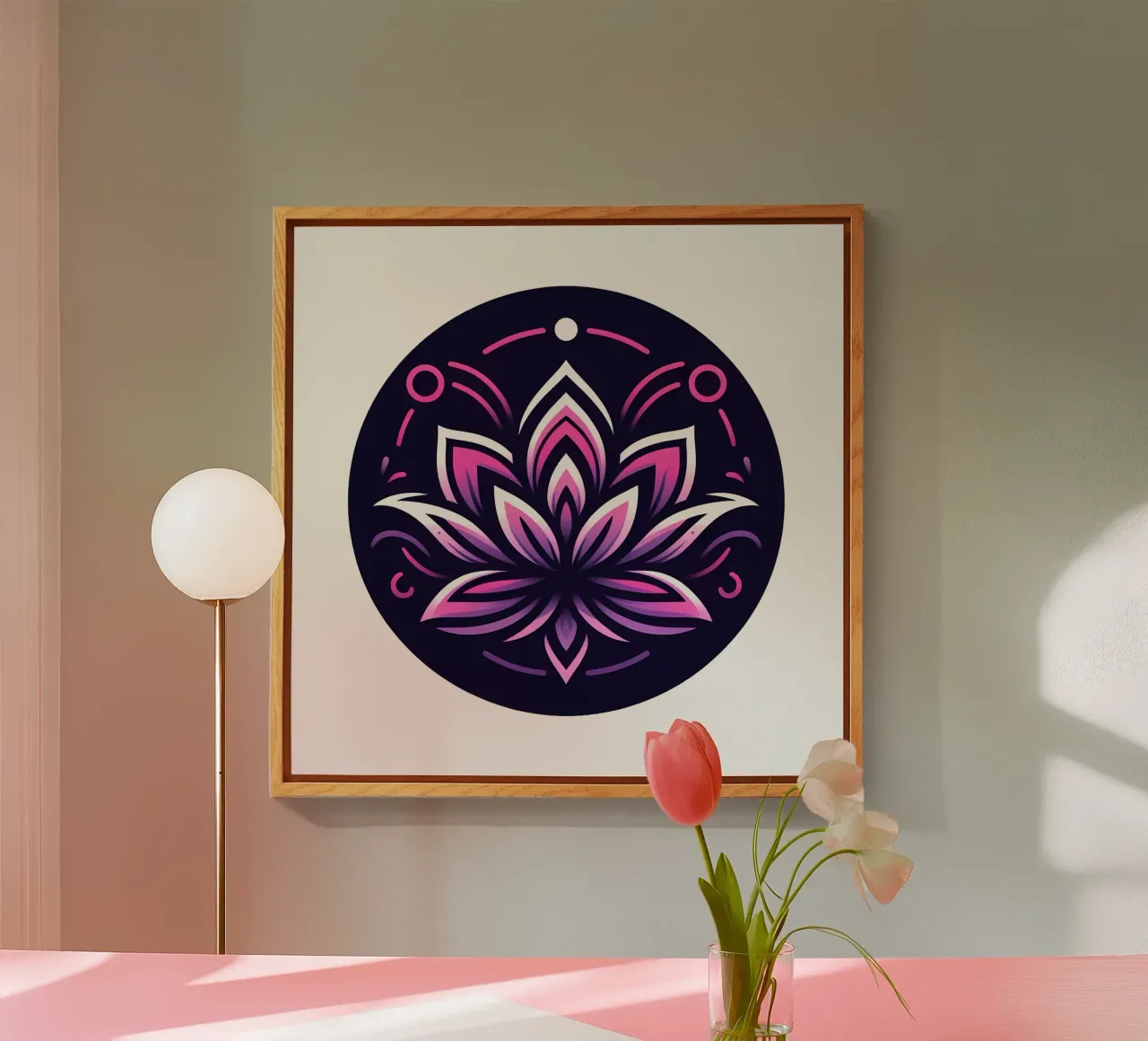 Ciondolo con fiore di loto rosa e viola - Joe Noctis Design plexiglass da Joe Noctis