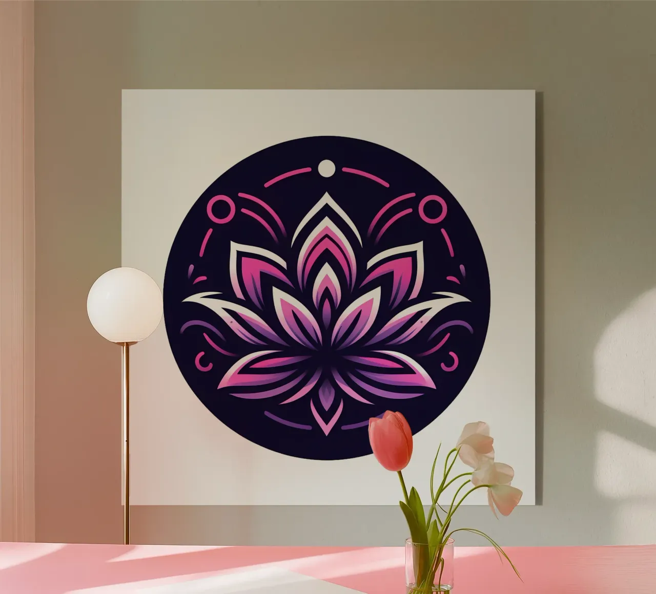 Ciondolo con fiore di loto rosa e viola - Joe Noctis Design plexiglass da Joe Noctis