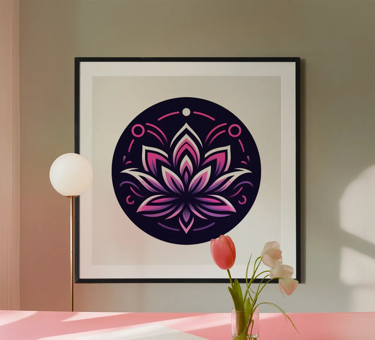 Ciondolo con fiore di loto rosa e viola - Joe Noctis Design carta hahnemühle da Joe Noctis