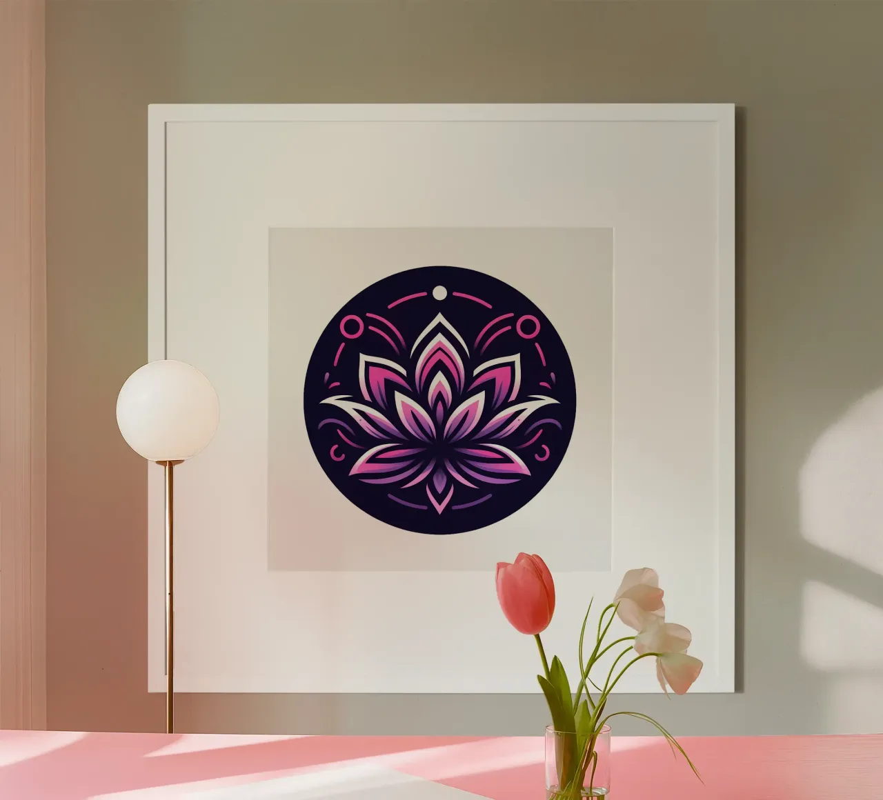 Ciondolo con fiore di loto rosa e viola - Joe Noctis Design carta hahnemühle da Joe Noctis