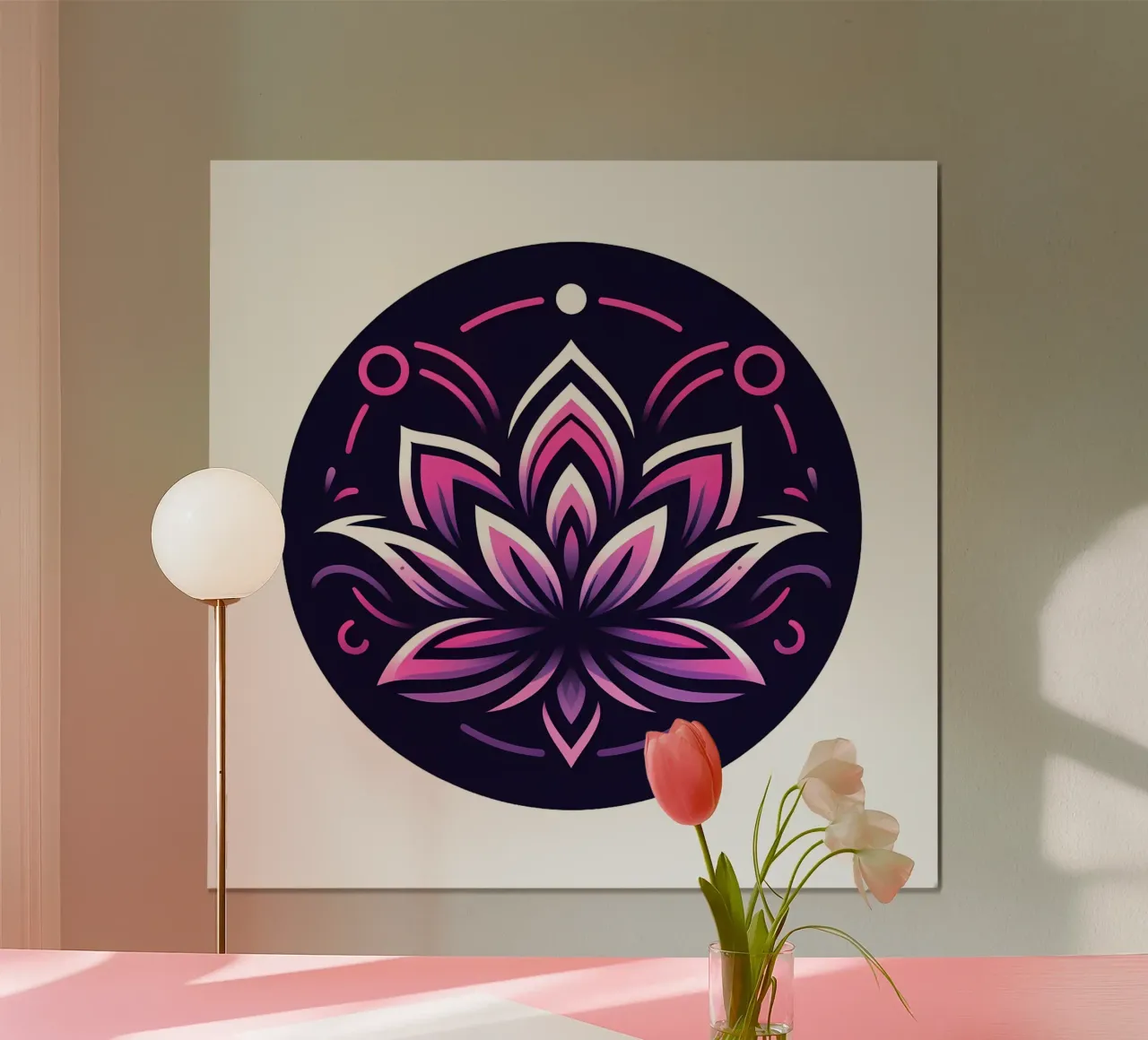 Ciondolo con fiore di loto rosa e viola - Joe Noctis Design carta hahnemühle da Joe Noctis
