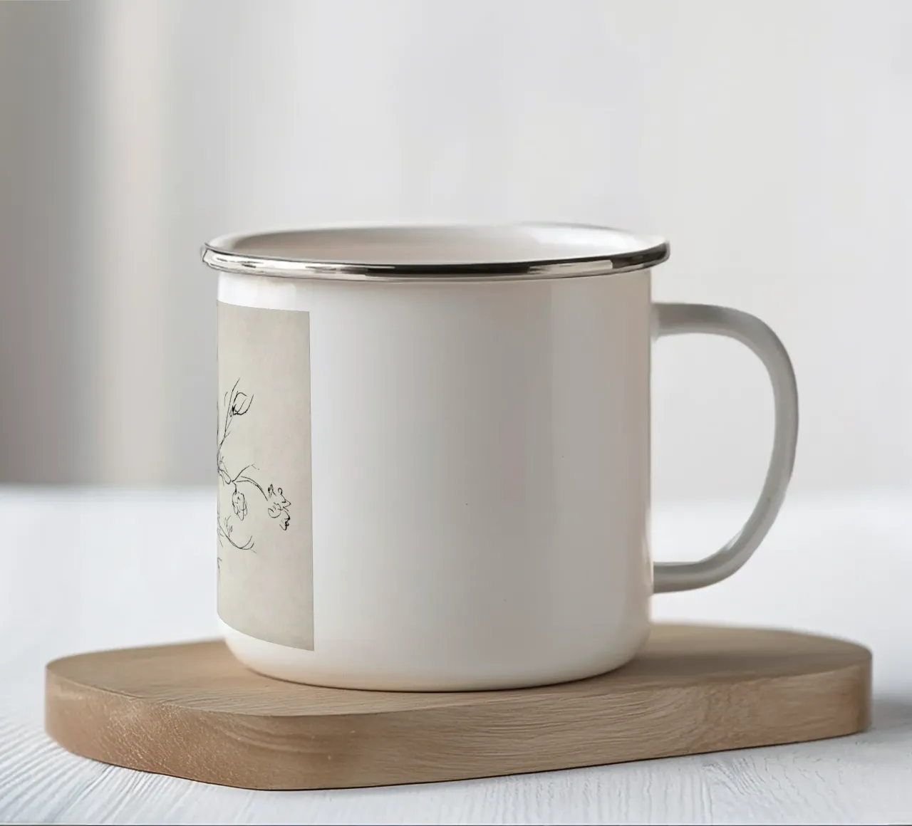 Abstracte kunst, dierenprint emaille mok van Vintage Posters