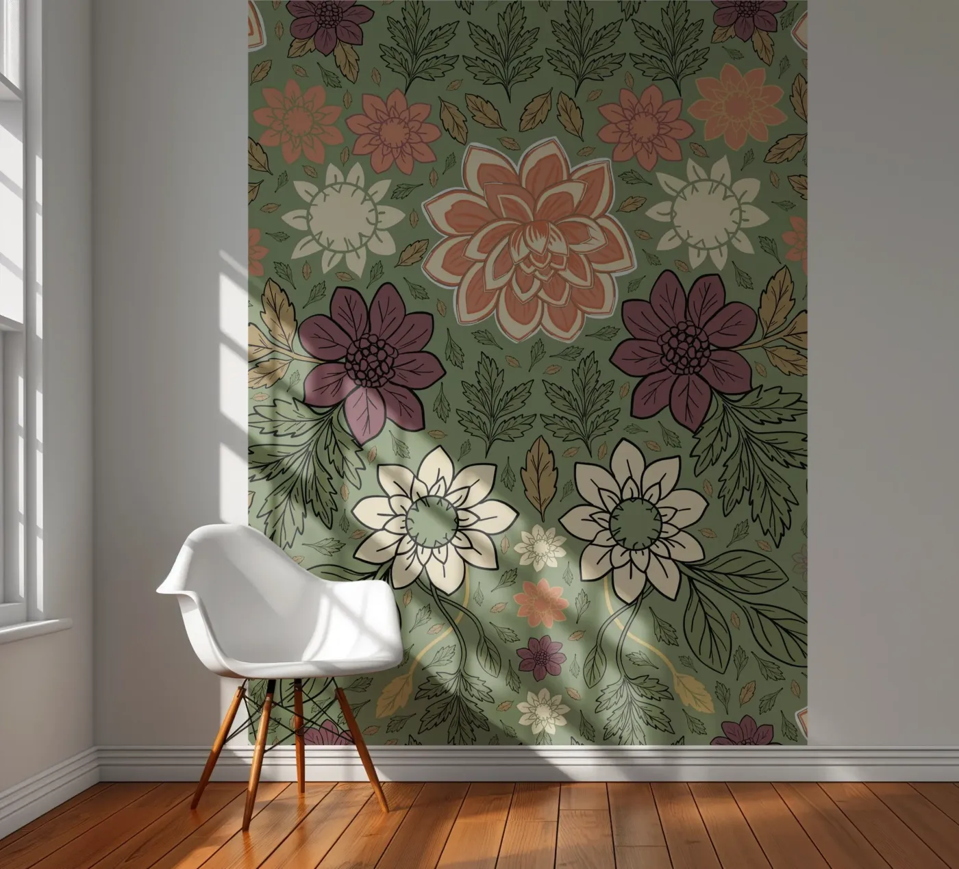 Bloemen patroon fotobehang van GalerieGG