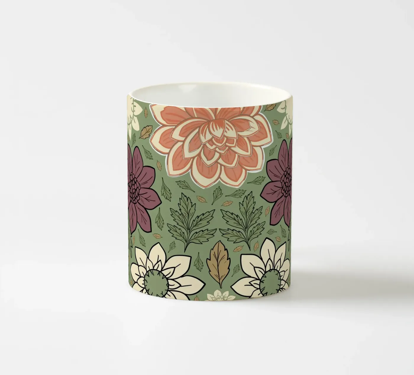 Flowers pattern ceramic mug by GalerieGG