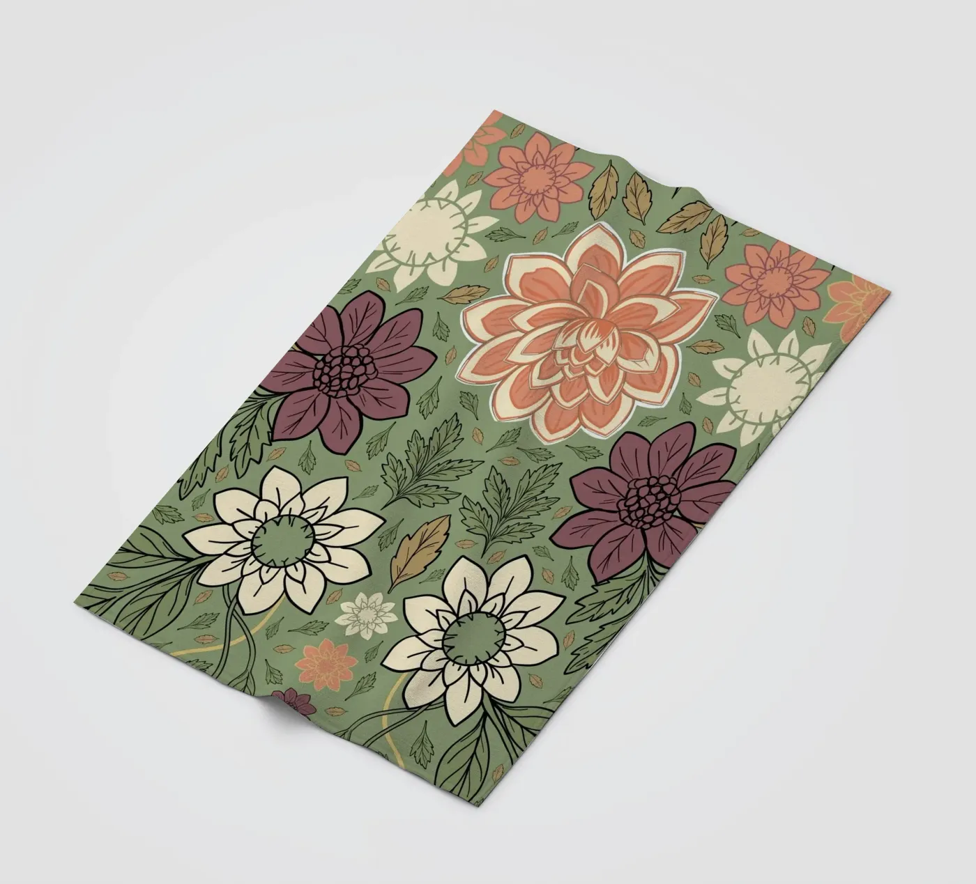 Blumenmuster Fleecedecke von GalerieGG