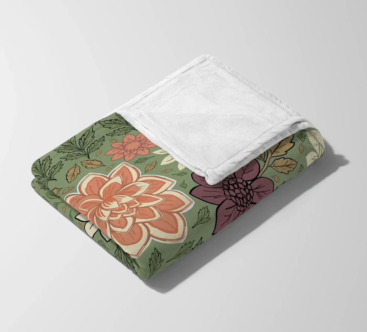 Blumenmuster Fleecedecke von GalerieGG