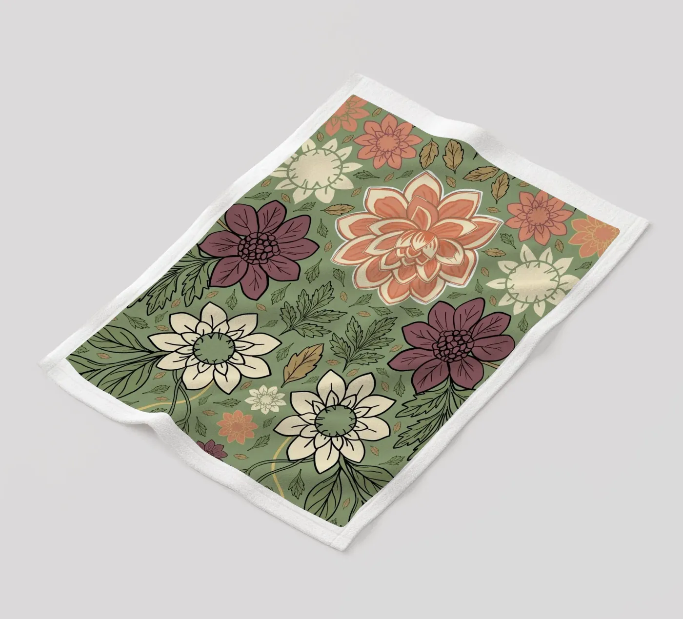 Blumenmuster Fleecedecke von GalerieGG