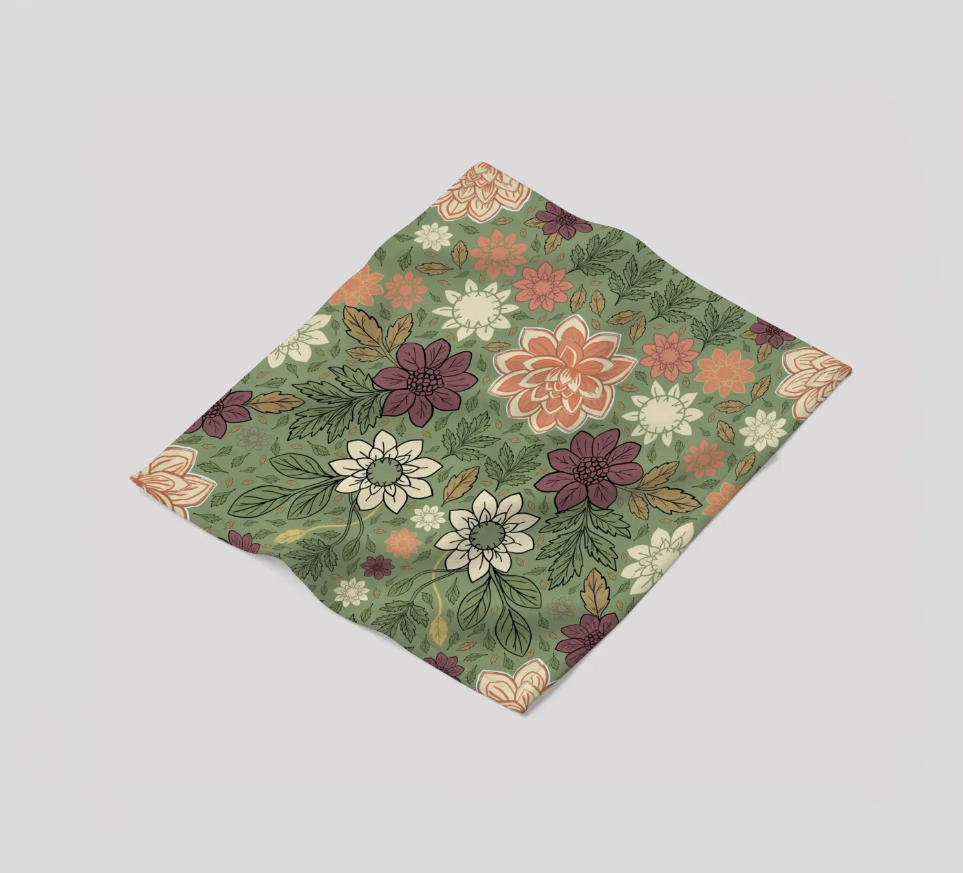 Blumenmuster Fleecedecke von GalerieGG