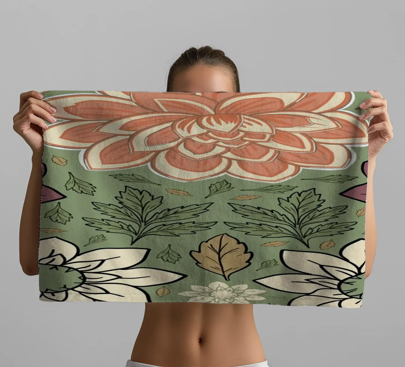 Flowers pattern towel by GalerieGG