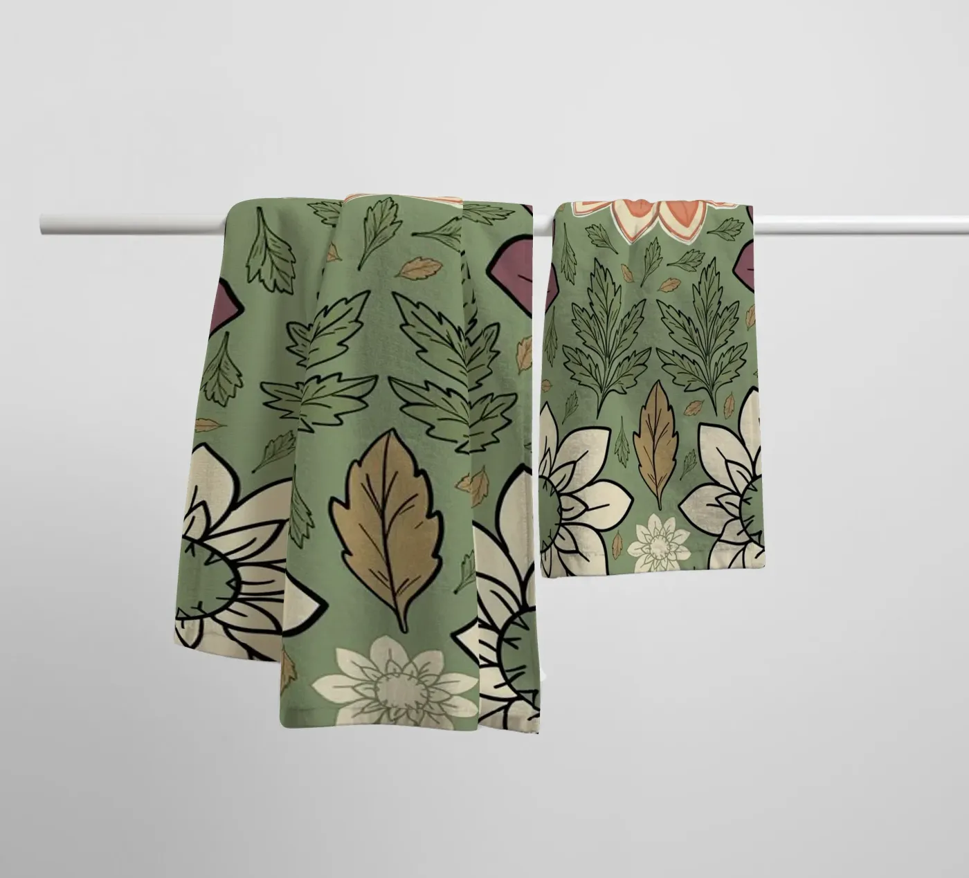 Flowers pattern towel by GalerieGG
